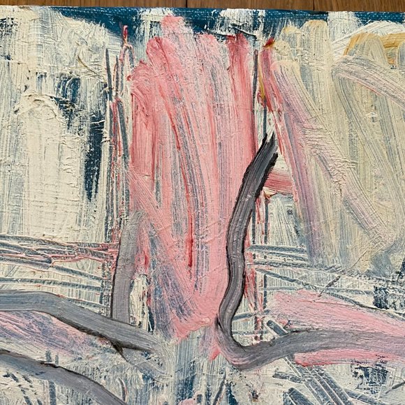 Original abstract oil painting by Margaret Tsirantonakis, "Angel" 1995 11"x10" - Picture 4 of 8